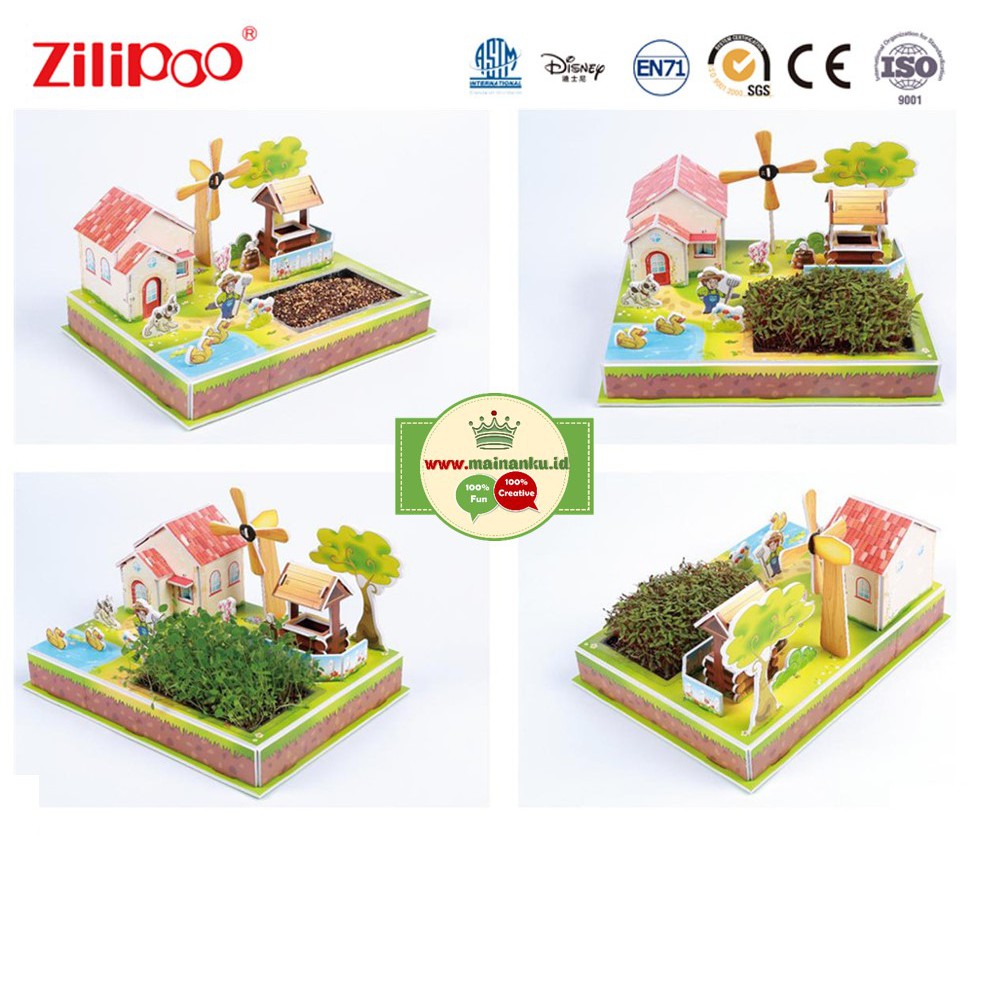 Puzzle 3d Bercocok Tanam | WINDMILL FARM Mainan Edukasi Berkebun Z-001