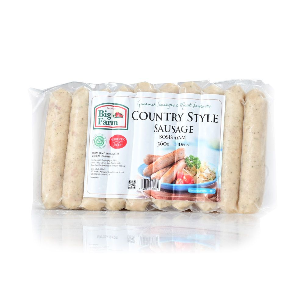 

Big Farm Country Style Sausage Sosis NO MSG 10pcs 360g