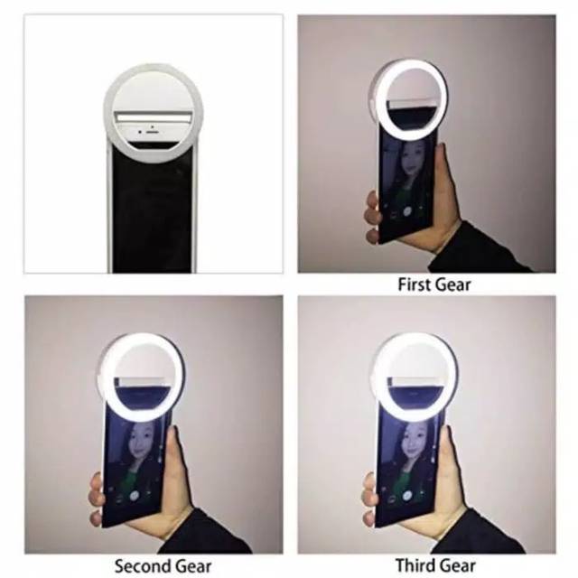 LED lampu Ring Light Selfie recharge (dicas) / baterai