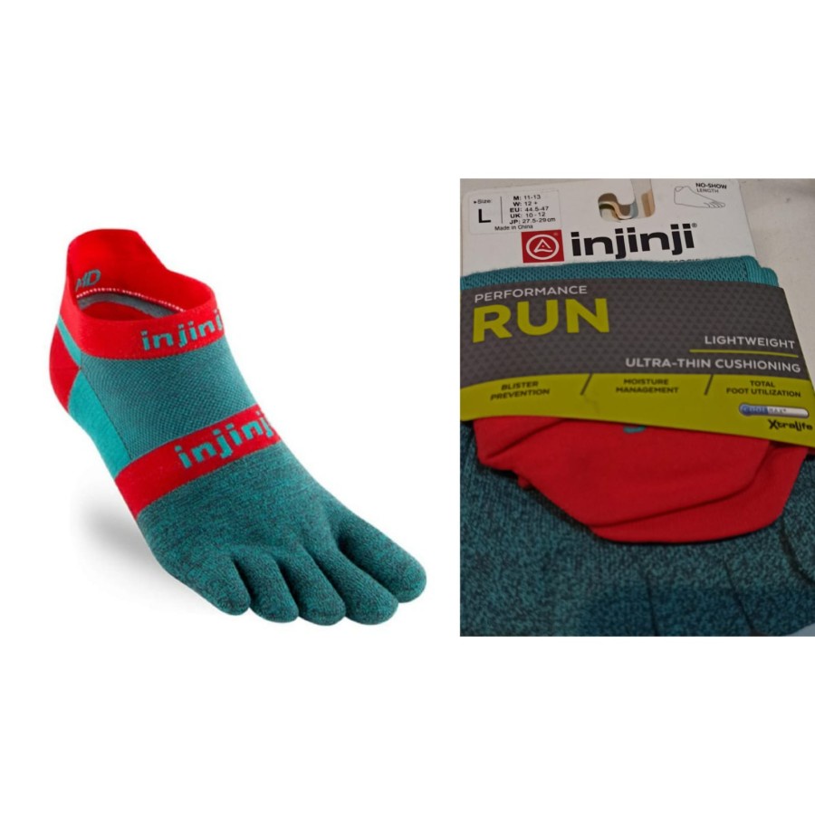 INJINJI PERFORMANCE - NO SHOW - SIZE L - GREEN kaos kaki anti blister - AQUABERRY