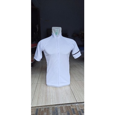 Jersey Sepeda Polos Putih Solid Terbaik