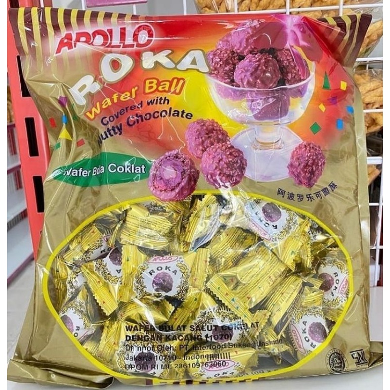 

Apollo Roka isi 50 pc / wafer bola coklat lebaran 300 gram