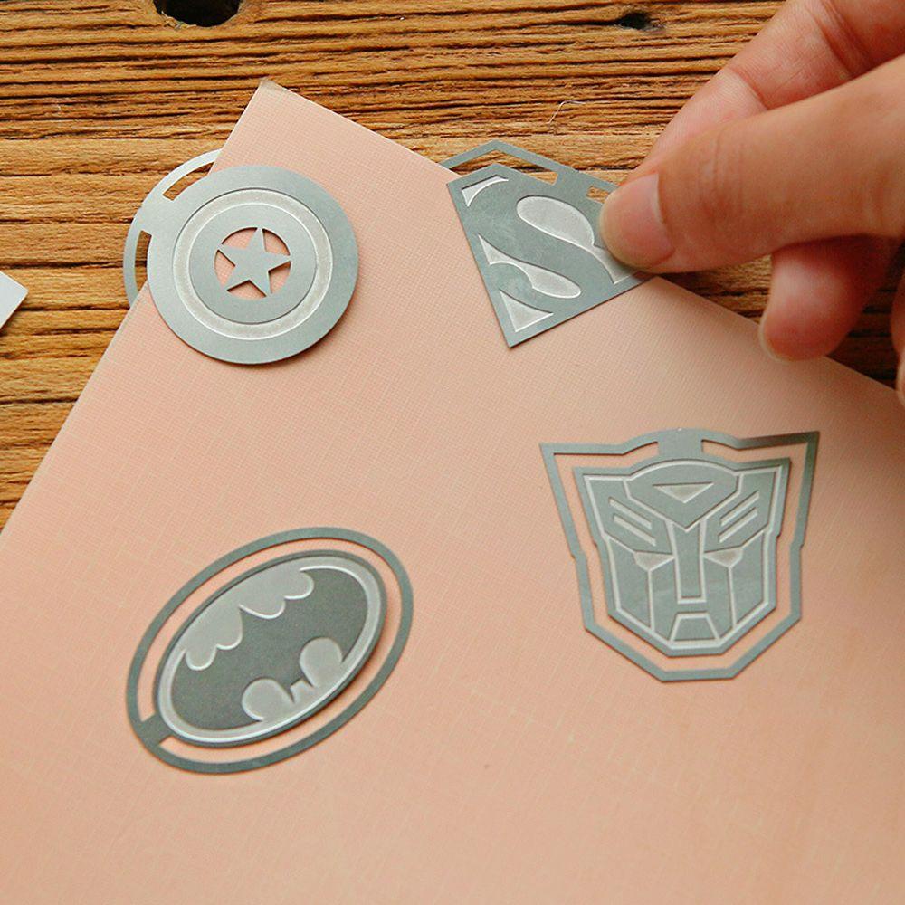 Lanfy Klip Kertas Klip Buku Kreatif Kartun Superman Hadiah Membaca Kapten Amerika Perlengkapan Kantor League of Legends Bookmark