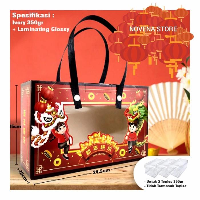 

Ochi.Storez Gablebox Imlek Paperbag Kotak Dus Hampers Cny 3 Toples 350G 029