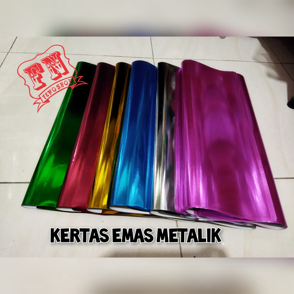 

Kertas Emas ,Kertas metalik Bisa RIQUEST warna, 1 pack isi 20Lembar