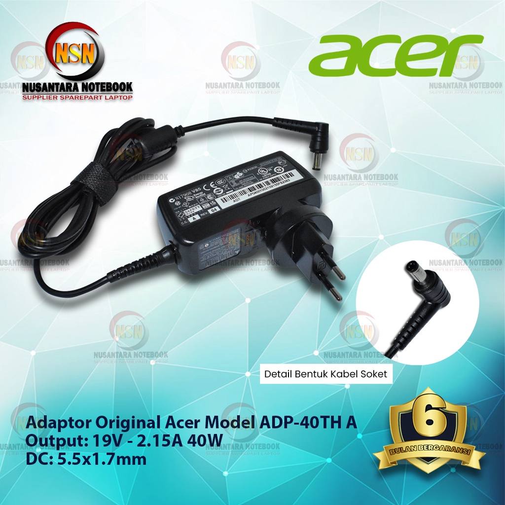 Adaptor Charger Original Acer 19v - 2.15a For Laptop Aspire One