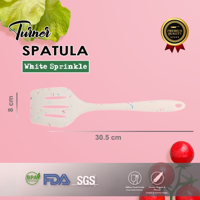 Spatula Tunner Putih Spinkle 2041 High Material Tahan Panas