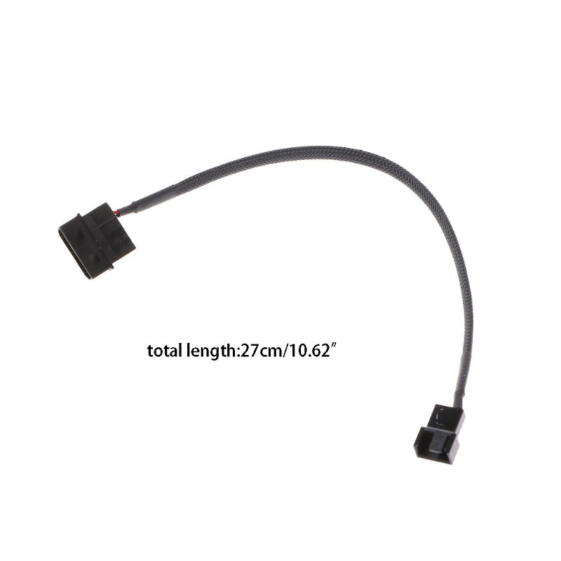 btsg 4-Pin Molex Male To 3-Pin/4-Pin PWM Male Sleeved Fan Extension Adapter Cable