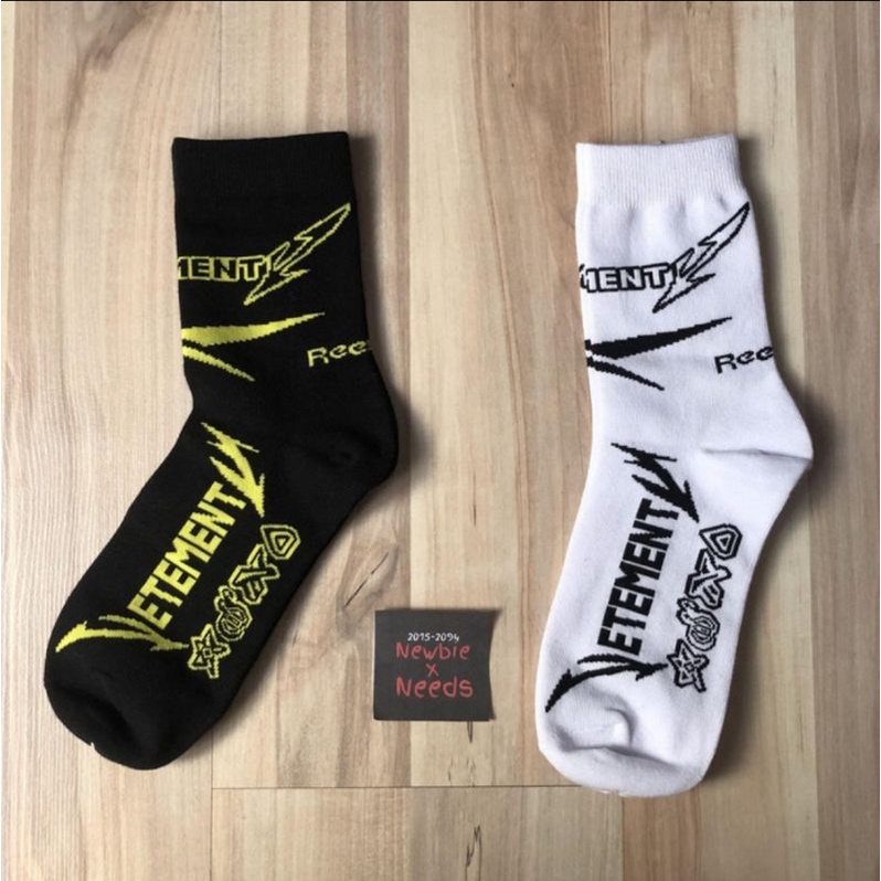 Vetements x Reebok Ribbed Logo Metal Socks/Kaos Kaki Vetements Reebok