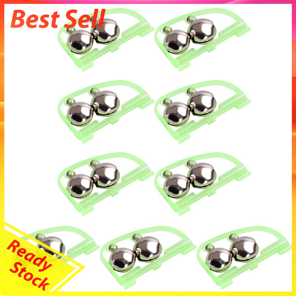 10pcs/Set Luminous Twin Bells Fishing Bite Alarms Portable Fishing Tackle