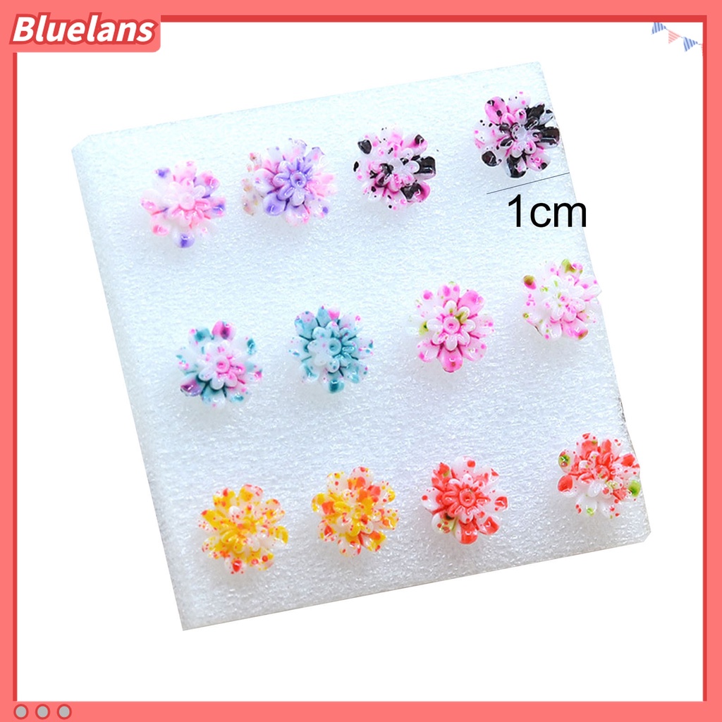 6 Pasang / Set Anting Tusuk Mini Portable Aneka Warna Bahan Resin Untuk Wanita