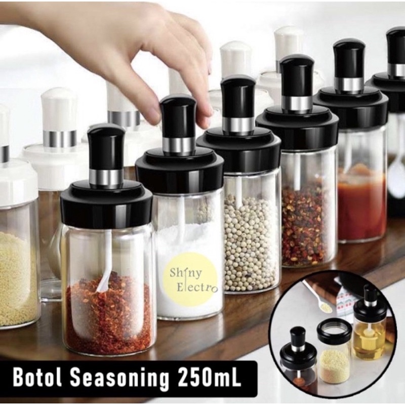 Botol Kaca Tempat Bumbu Dapur 250ml- Botol Kaca Bumbu - Tempat Bumbu Seasoning