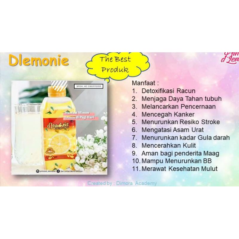 

DLEMONIE/sari lemon murni/lemon murni murah//minuman diet/