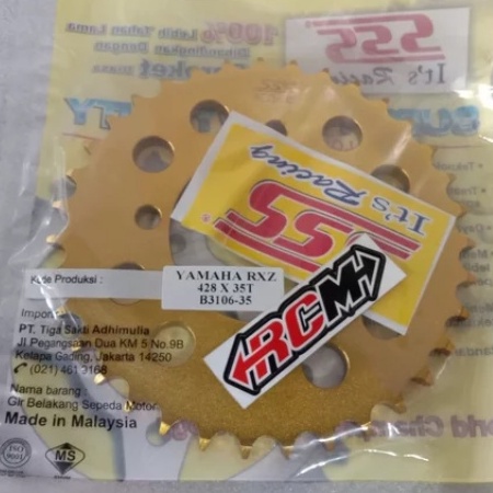 GIR GER GEAR BELAKANG SSS RXZ RXKING RX KING JUPITER VEGA GOLD LUBANG 4 428X35 T 428 X 35T 35 37 33 