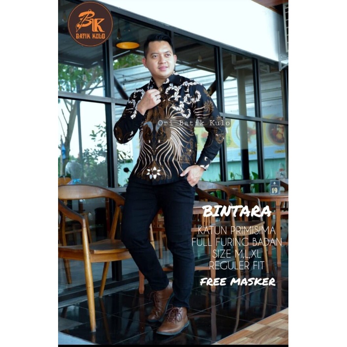 Kemeja batik premium hitam terbaru 2022 / kemeja batik pria dewasa terbaru / batik panjang hitam lapis furing / kemeja batik lengan panjang ori solo / baju batik kasual / lemeja batik cowok moderen BINTARA