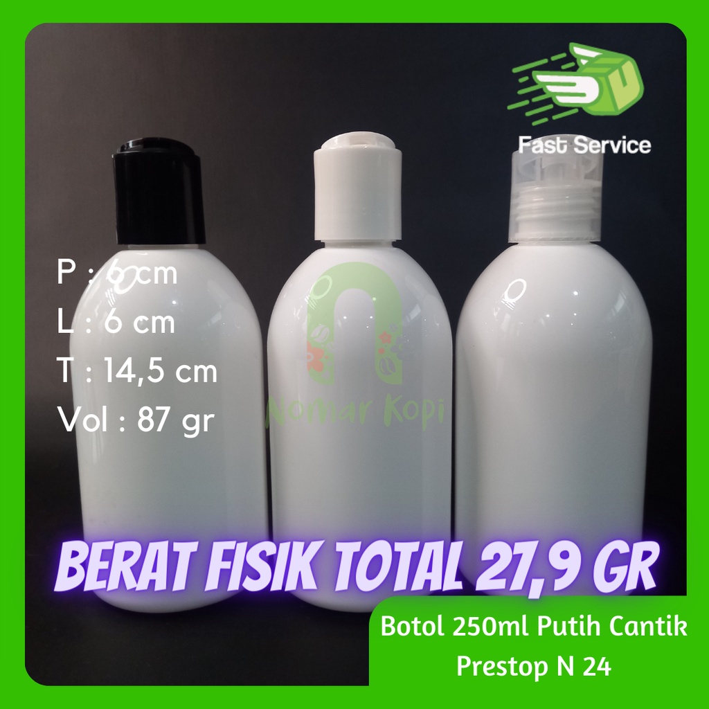 Botol 250ml BR PUTIH Fliptop Jamur