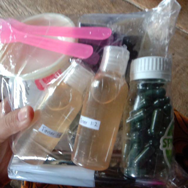Paket #2 Spirulina + Air Mawar + Kuas + Wadah + Pengaduk