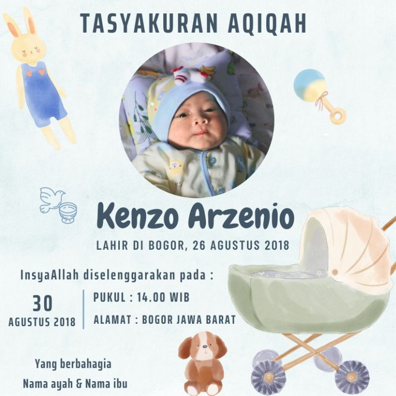 UNDANGAN DIGITAL AQIQAH BENTUK GAMBAR #1