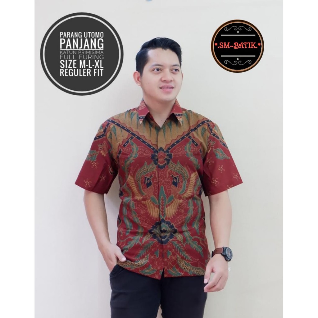 PARANG UTOMO SM BATIKSOLOAMANAH BAJU KEMEJA BATIK SOLO PRIA LENGAN PENDEK PANJANG LAPIS FURING ATASAN PREMIUM MODERN PRASTOWO PROBOSETO RAJASWA SEJAGAD SEKARTAJI SEMAR PUTIH SUKET SEGORO TRUNTUM IRENG UWER UNGU WAHYU TUMURUN WIBOWO ABU WIBOWO COKLAT UKAIL