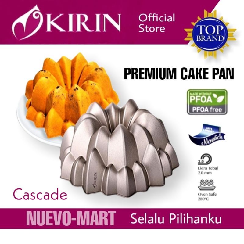 

KIRIN Premium Cake Pan Loyang Cetakan Kue CASCADE CHAMPAGNE GOLD Die Cast