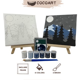 Paint By Number Kit [ Night View ] - Cocoart.id I Kanvas 20 x 20 cm