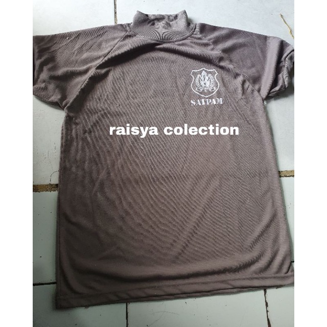 kaos satpam sablon leher tinggi / kaos security sablon leher tinggi