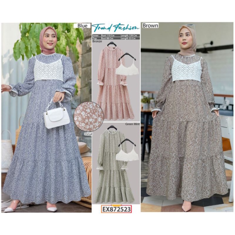 872523 Gamis bunga  Rompi Azura ( rompi terpisah ) by Extu