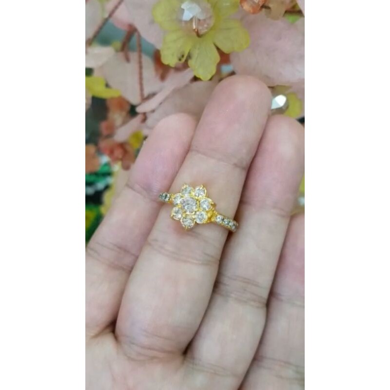 cincin berlian banjar asli cantik model bunga