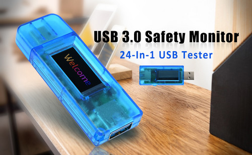 24 In 1 Tester Usb 3.0 Pengukur Tegangan Arus Listrik Dengan Monitor Proteksi