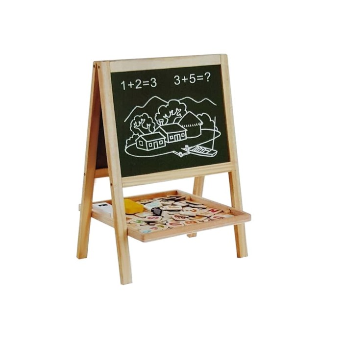 

Papan Tulis Anak Berdiri Dua Sisi Hitam Putih - Mainan Edukasi Anak promo