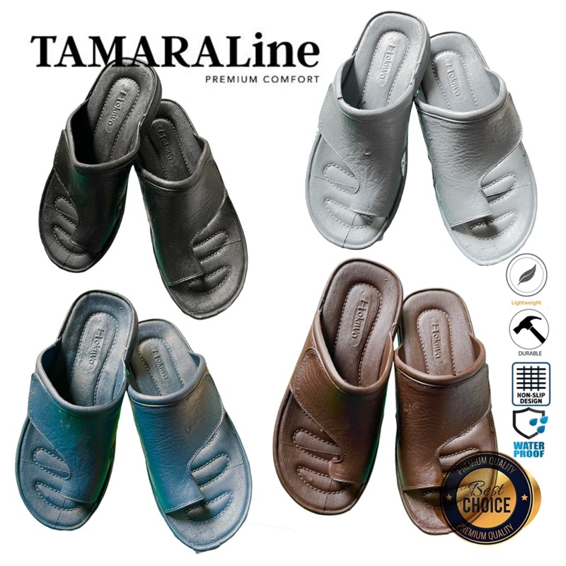 Sandal Selop Slide Slip on Jepit Karet Pria Dewasa / Remaja - TAMARALINE 122 / Bahan Premium Lentur Empuk Ringan Kuat Anti Slip Anti Air / Model Sandal Casual Santai Rumah Hotel Outdoor Kamar Mandi Murah Original