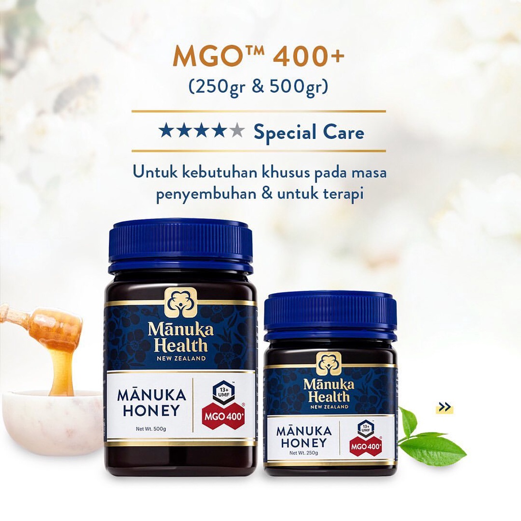 BPOM Manuka health MGO 400+ 500 gram mgo400 400 500gr 500gram madu honey terapi penyembuhan