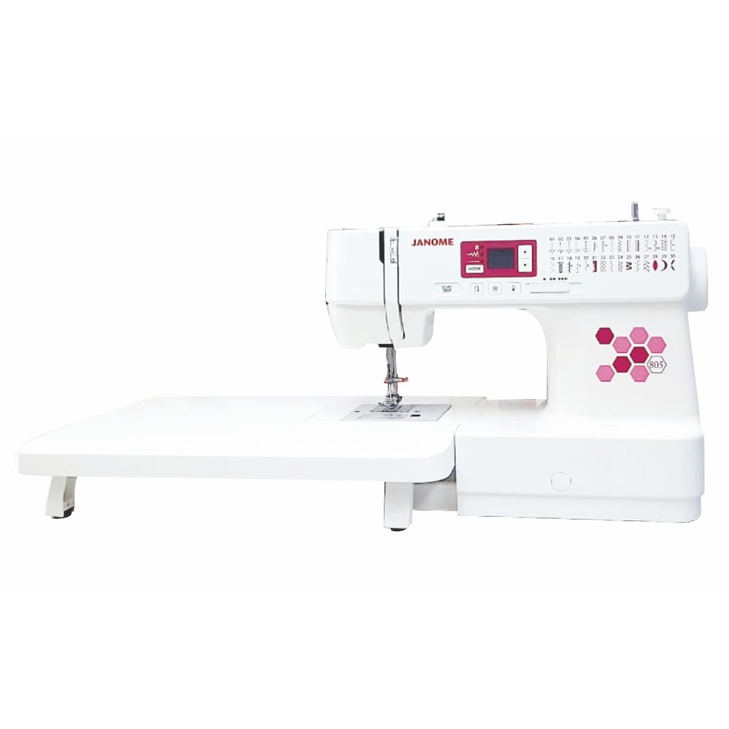 mesin jahit janome 805 paket meja extension quilting ori + gunting kain 9 butterfly&quot;