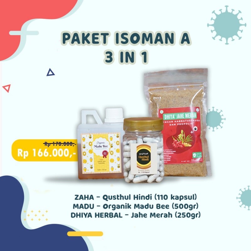

paket Isoman/Jahe merah bubuk/madu/imun booster