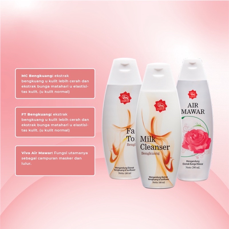 VIVA Bengkuang Milk Cleanser | Face Tonic | Air Mawar 100mL 200mL