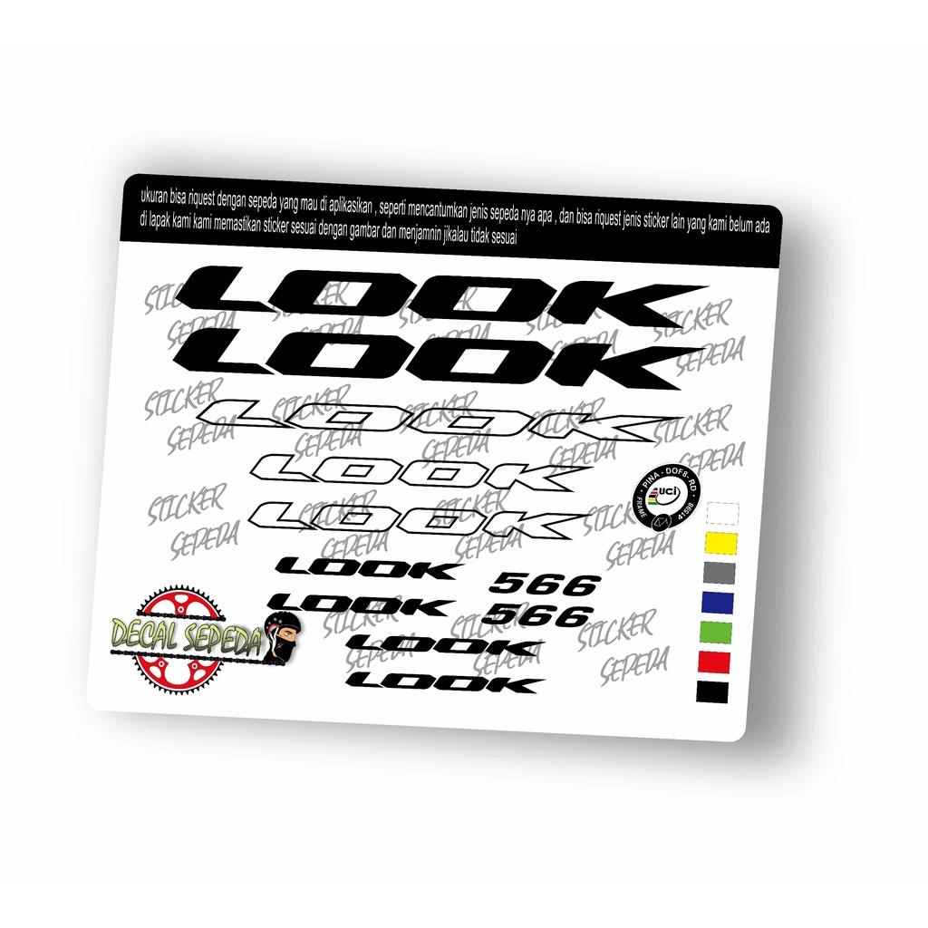 decal sepeda look - sticker sepeda look full cutting