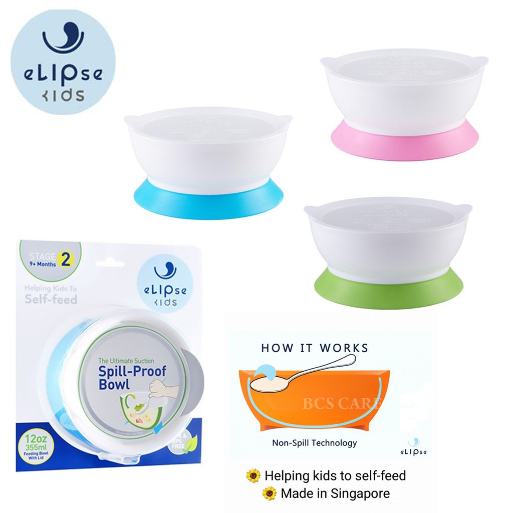 Elipse Kids Suction Bowl Stage 2 / Mangkuk Makan Bayi 9m+ (Tersedia varian warna)