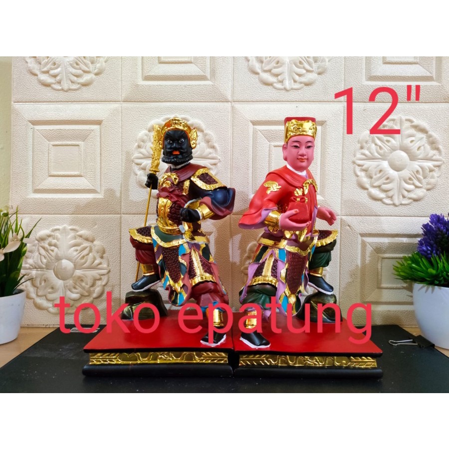 patung dewa tiu cong/ kwan ping /pengawal kwan kung - 12 inch fiber g