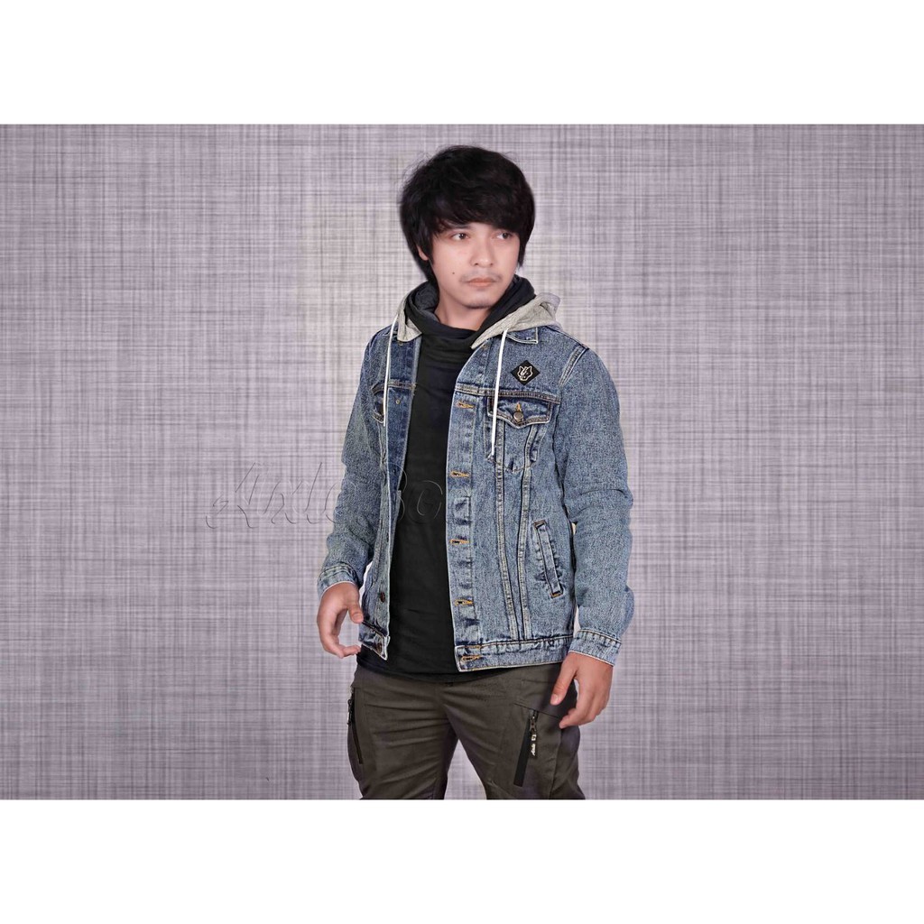 EXCLUSIVE Jacket Japan Korean Style (JAKET JEANS HOODIE WASH MOTIF SERAT) 1