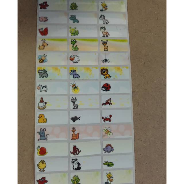 

Animal Fun Label nama sticker label name waterproof