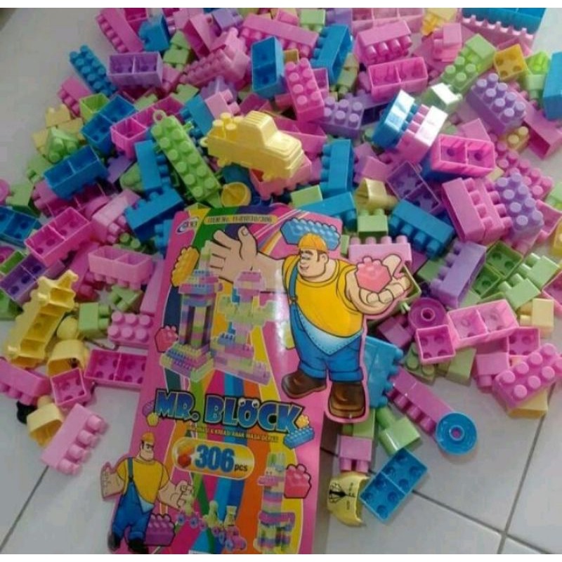 Mr Block Mainan Balok Lego Besar Anak Balita Edukasi