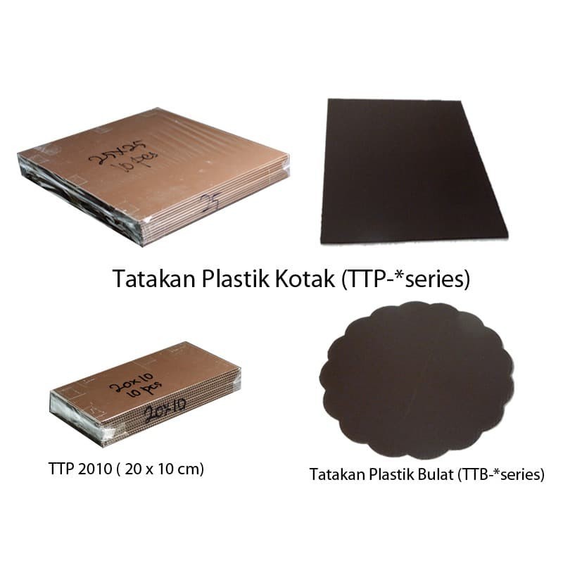 Tatakan Kue Plastik Kotak 18x18 TTP 18 PX ISI 10 PCS
