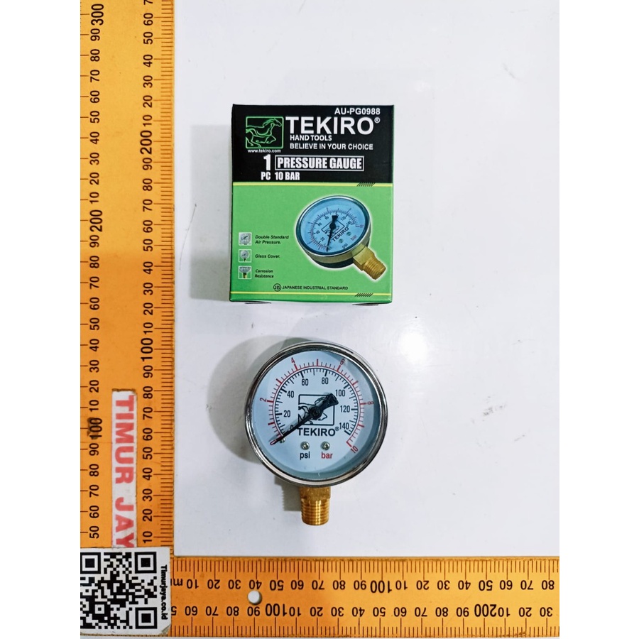 TEKIRO MANOMETER 10 Bar Pressure Gauge pengukur tekanan Compressor
