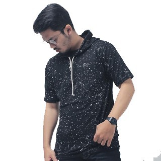 Kaos Pria Hoodie Motif Cotton Combed