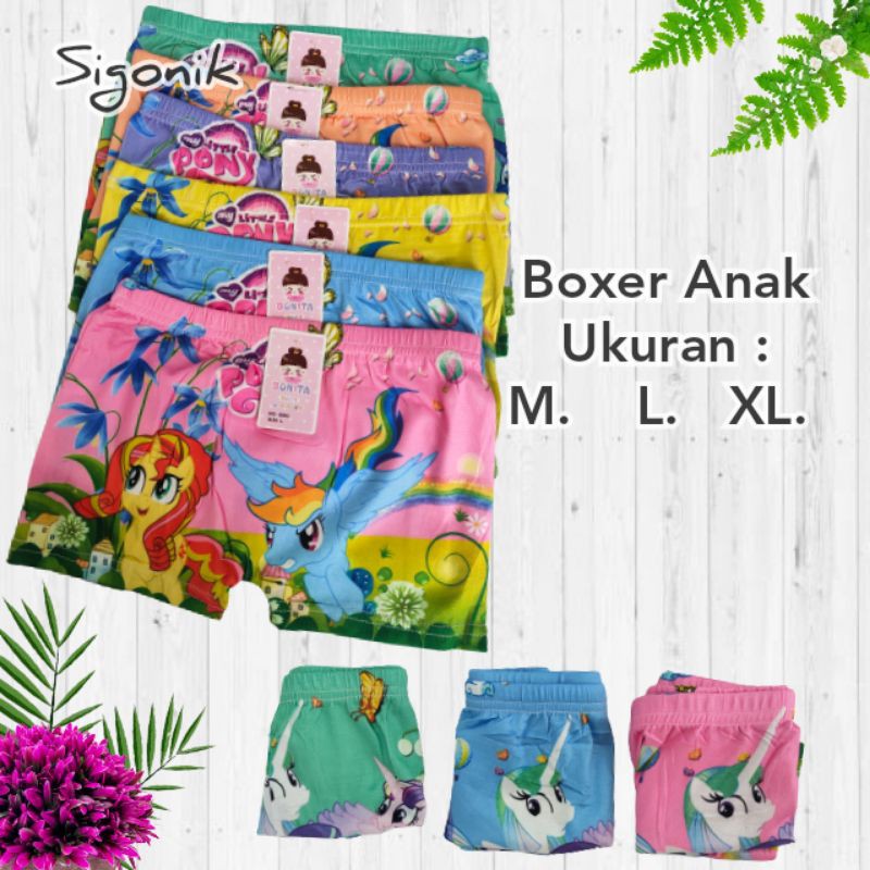 Boxer CD Celana Dalam Wanita Anak Perempuan Bonita M L XL Cewek SD TK Nyaman Murah Adem