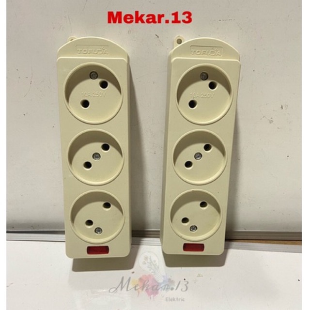 Stop Kontak Gepeng Datar TOFUDA T-503GP (3 Lubang) Anti Panas