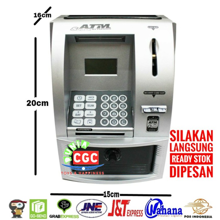 Celengan ATM Super Silver Mainan Edukasi Anak Layar LCD Kartu Menabung