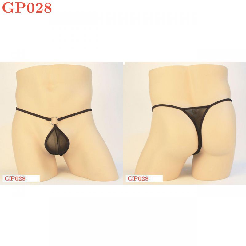 Celana Dalam GString Pria Hitam Transparan