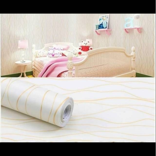 WALLPAPER STIKER DINDING.MOTIF SALUR GOLD.