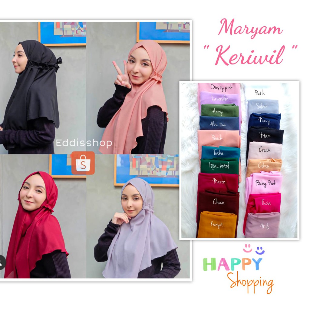 PROMO!!!!! JILBAB INSTAN BERGO MARYAM TALI KERIWIL / JILBAB GROSIR/ HIJAB /KERUDUNG